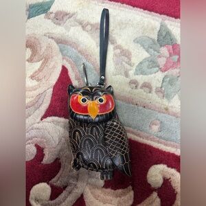 Genuine Leather Owl Change Purse